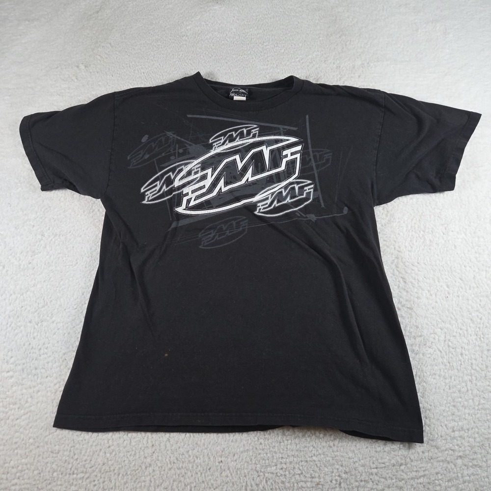Vintage 2000s FMF Shirt Sz L Black Motorcross Racing Punk Grunge Y2K Rare Casual